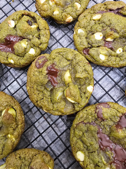 Double Chocolate Chip Matcha Cookies